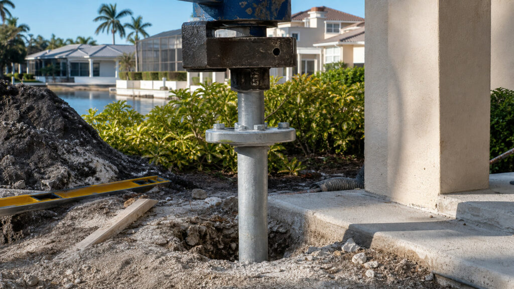 Helical Piers Explained for Naples Property Owners — realistic foundation service scene in Naples, Florida