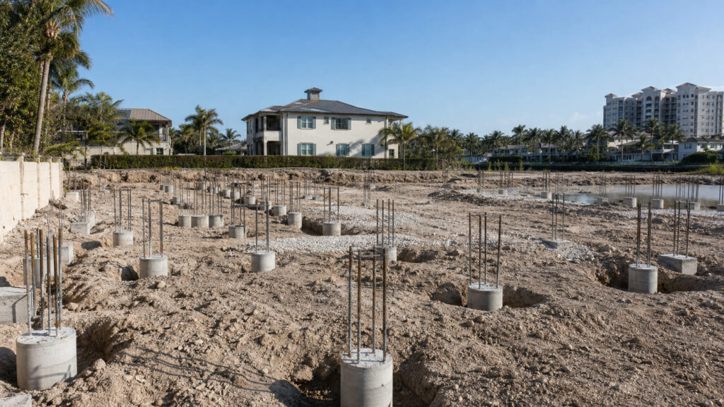 Pre-Construction Piers for New Naples Buildings — realistic foundation service scene in Naples, Florida